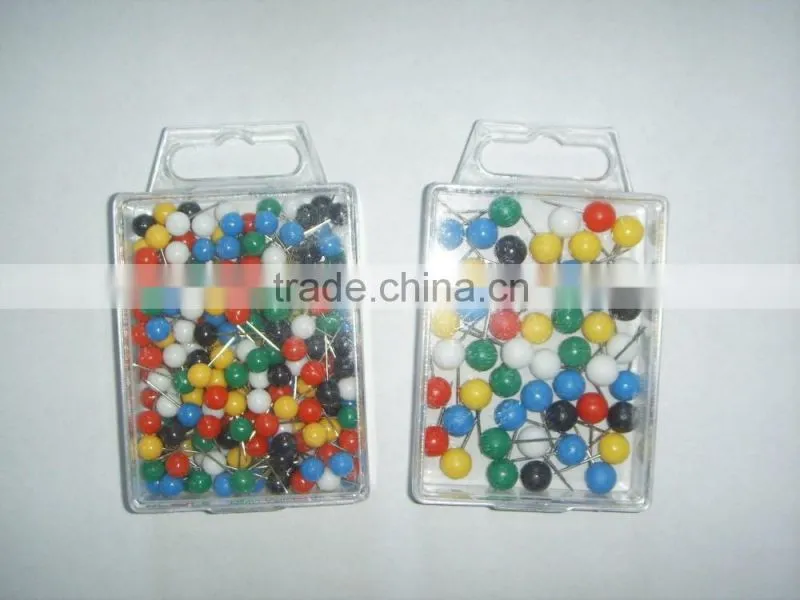 Wholesale 80pcs bright color ball head thumb tacks push pins