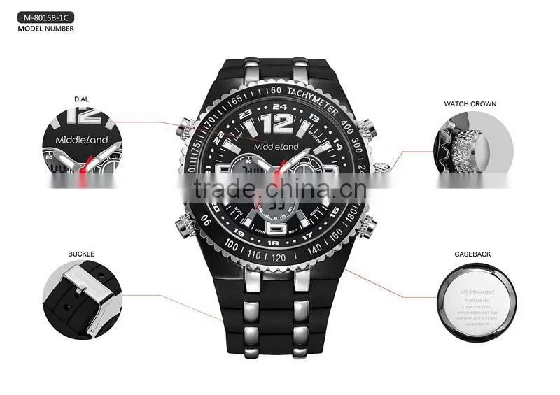 2015 top brand watches men,branded watches for men, middleland 8015