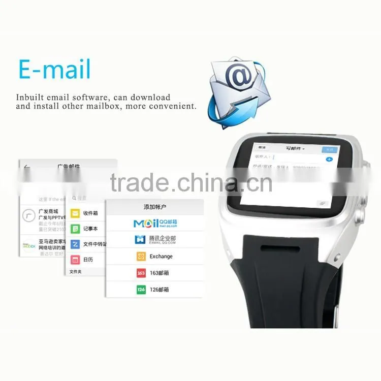 Leather band WIFI GPS 3G loud speaker Android watch phone