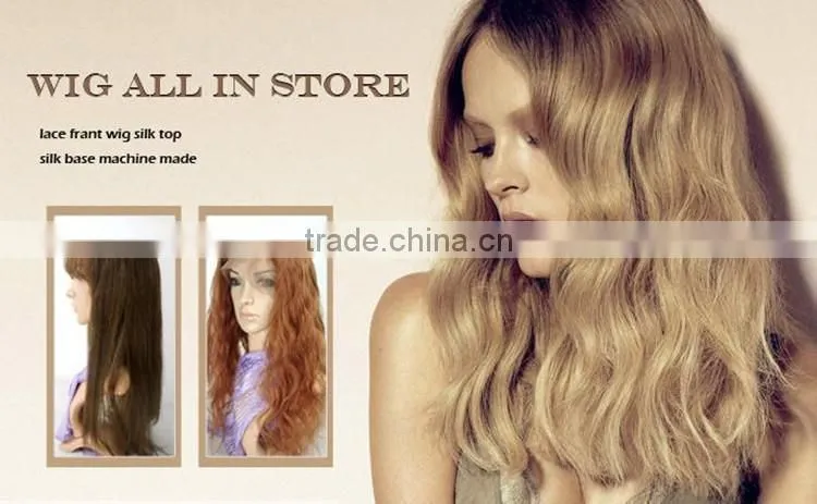 Unprocessed remy virgin peruvian human hair ombre color lace front wig