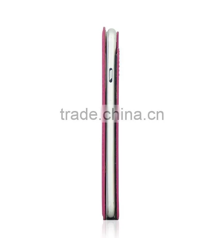 Guangzhou wholesale price Fashionable Foldable Stand card holder Mobile Phone Leather Case For iPhone 6plus
