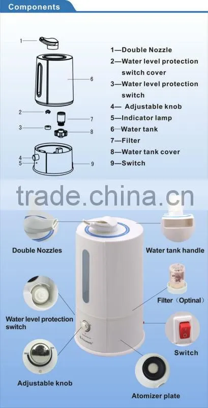 ultrasonic humidifier mist maker power spray
