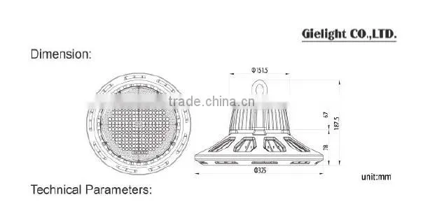 150w led highbay light, UL DLC listed