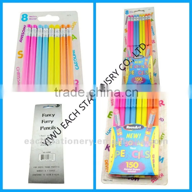 8 pcs HB fluorescent pencil set