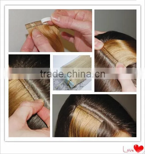 Alibaba express gracious human Remy tape hair extension with facrtory price