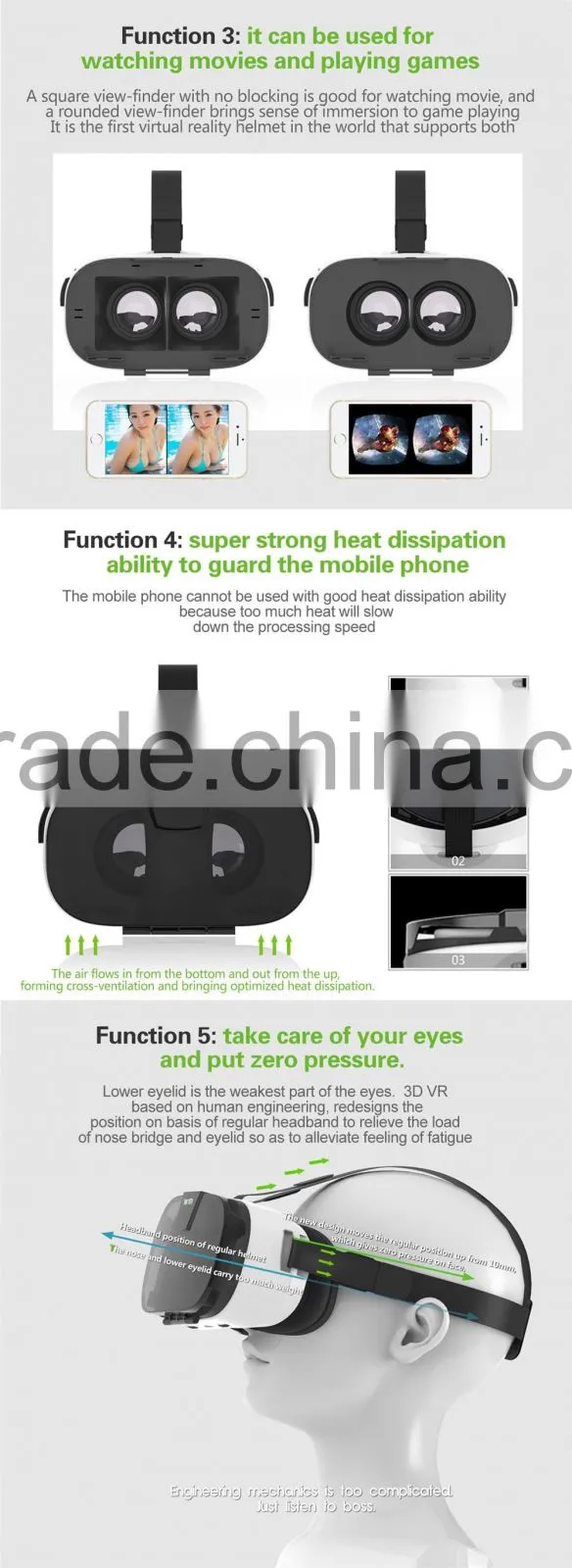 Hot selling Mobile theater video glasses VR Box