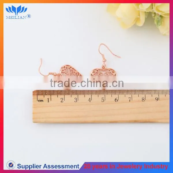 Wholesale gold plating heart drop earrings for women, high quality earring stud
