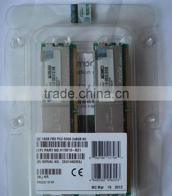 461826-B21 2 GB FBD PC2-5300 2 x 1 GB Low Power Single Rank Kit