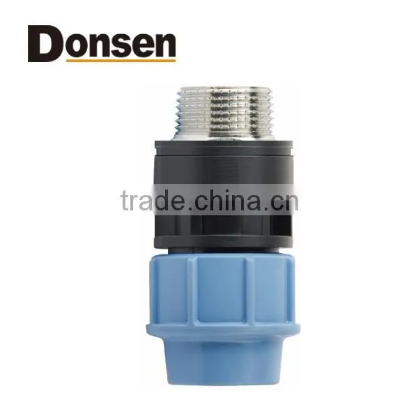 2014 MALE ADAPTOR WITH BRASS THREADED INSERT PP COMPRESSION FITTINGS