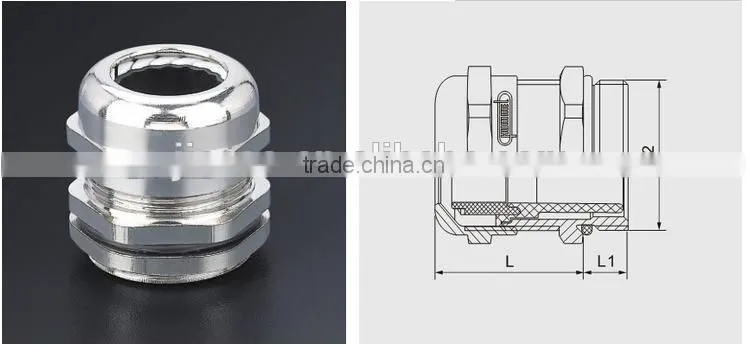 PG series metal brass nickle-plated cable gland with high quality