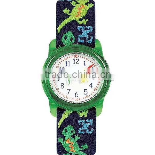 Fashion cute printed facbric nylon strap kid watch child wrist watch