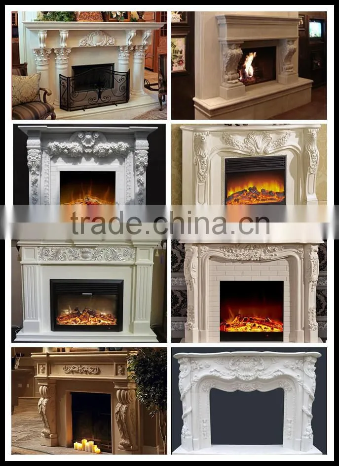 Western Style Hand Carved Corner Fireplace Mantels Shelves
