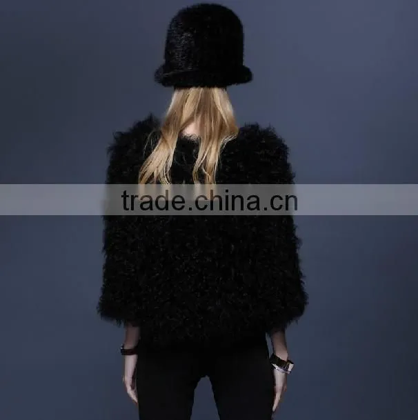 Newest Luxury Wool Fur Coats 2013 European Celebrity Fashion Unique Women Sexy Winter Coats "11"