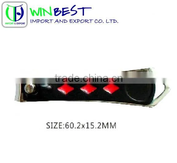 Exposy Classic Black Nail Clipper/ Culticle Clipper With Red Diamonds Decoration