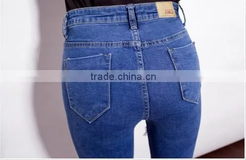 Fashion Casual Women Brand Vintage High Waist Skinny Denim Jeans Slim Ripped Pencil Jeans Hole Pants Female Sexy Girls Trousers