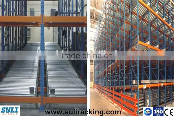 Carton flow pipe rack with wheels