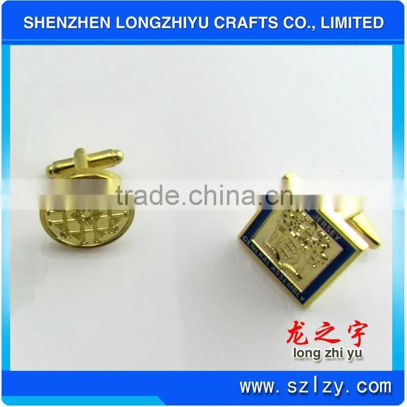 Fashion Black Croco Leather Cufflink Box with custom gold foil logo