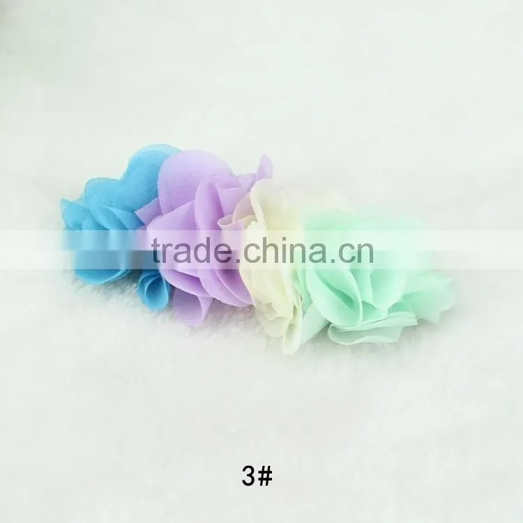 Diy chiffon flowers Colorful flowers,flowers for slipper,children's hair accessories