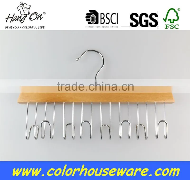 New style Tie wooden hanger rack