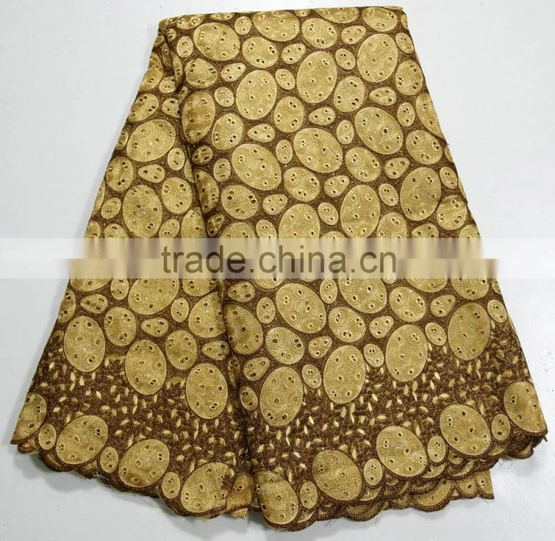 Low price african organza lace in switzerland embroidery with stones for bridal wedding dress