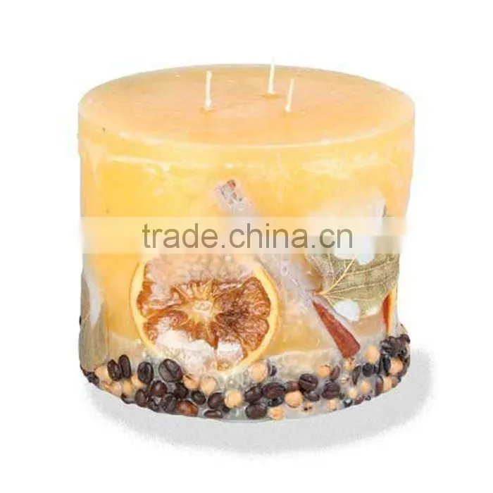 Handmade Romantic Candle Coated with Dried Fruits