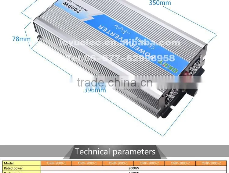OPIP-2000-1-12v off grid for solar system 2000w pure sine wave inverter