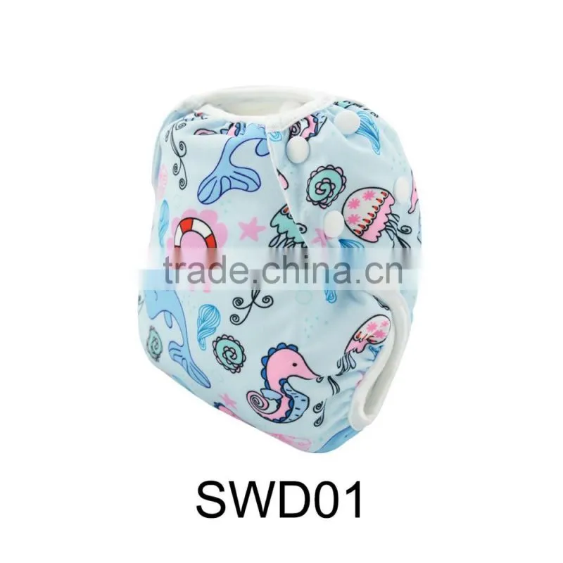 2016 Alva Newest Fashionable Position Prinrted Swimming Diapers Reusable Cloth Baby Swim Diapers