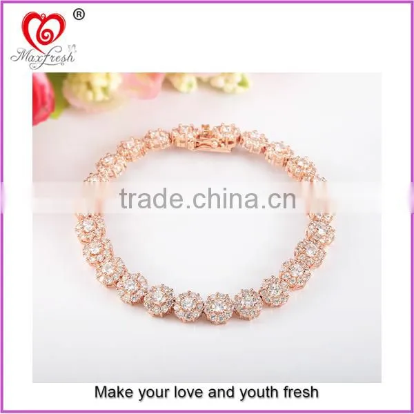 Fashion jewelry 2015 colorful flower bracelet factory price silver flower bracelet