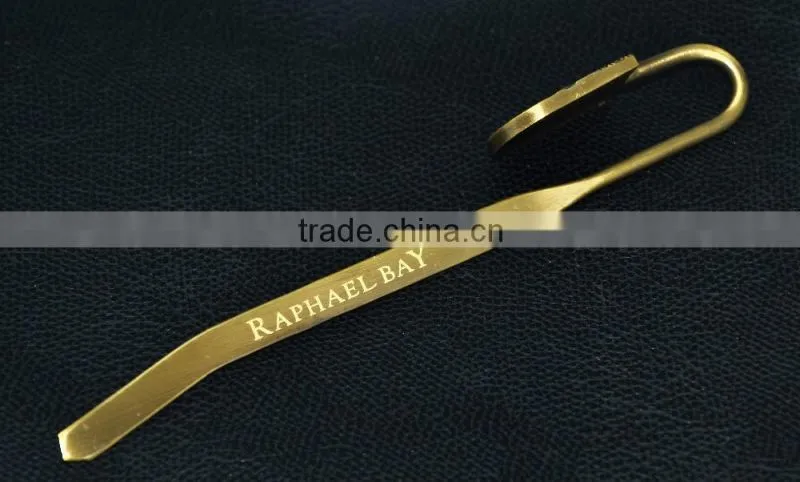 promotion custom metal antique brass bookmarks with logo