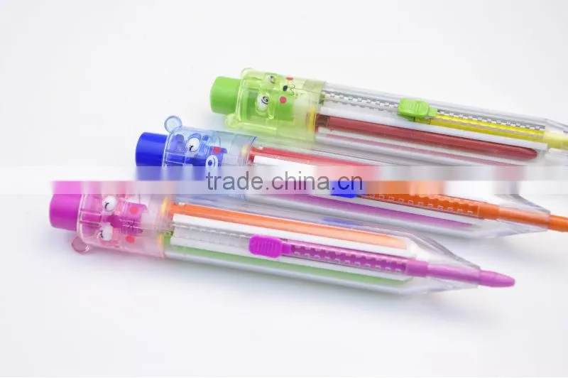 6 colors rotating crayon,kids'crayon,animal crayon