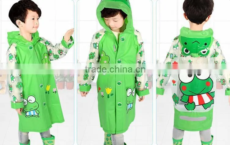 children cute cartoon animal print foldable raincoat with backpack place
