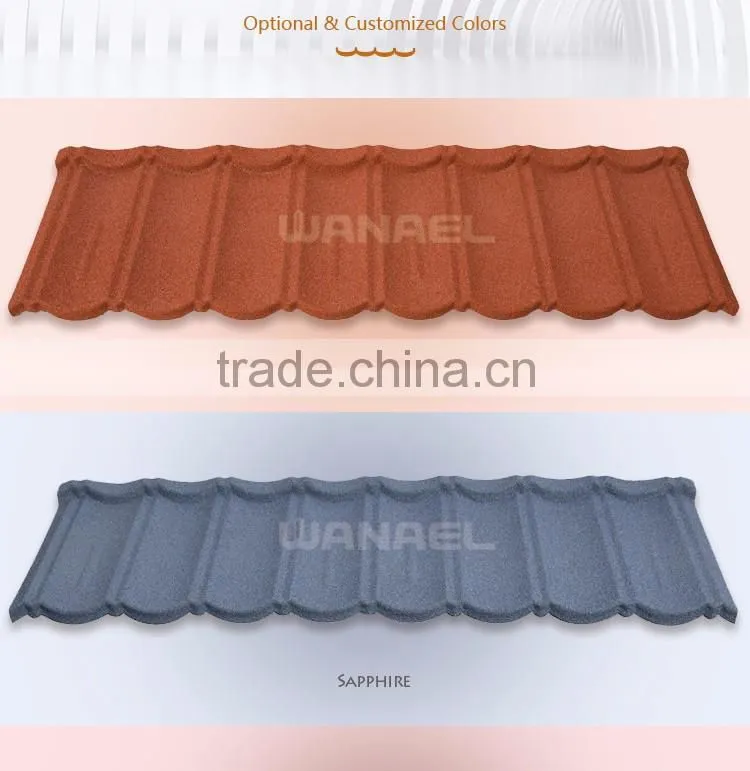 Roof tiles new french style hot selling colorful stone coated