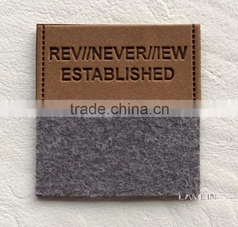 Custom imitation leather brand label hangtag for travelling backpack bags