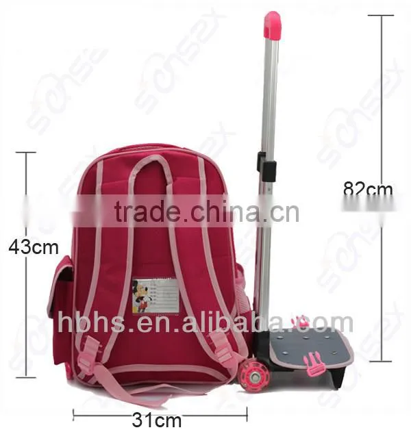 Kids school trolley bag case with wheels