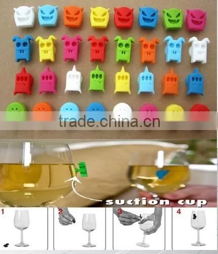 BPA free silicone Suction Cup Glass Marker
