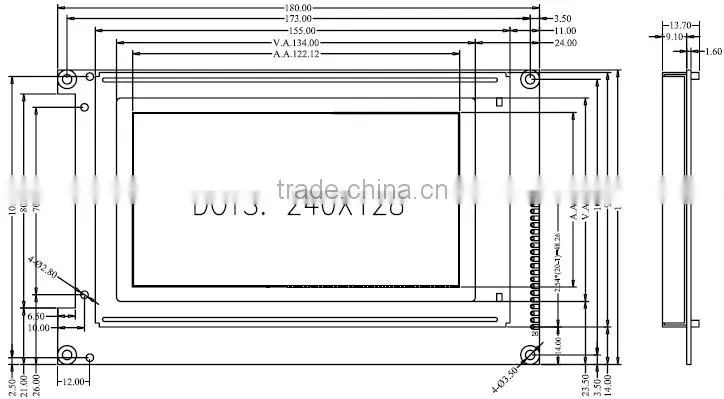 Hot Sale LCD 240X128 graphic lcd display