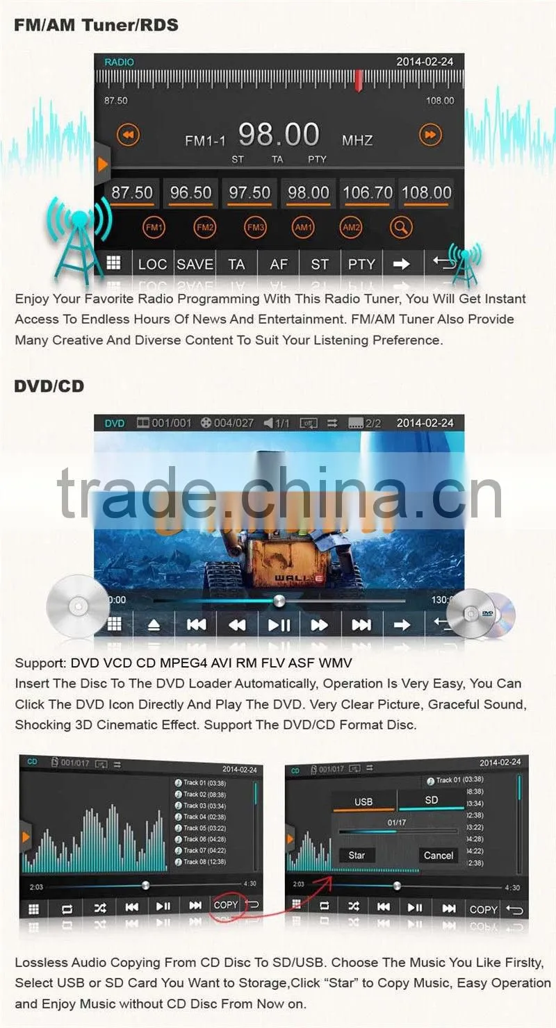 Car DVD auto radio audio GPS for FORDC-MAX 2006-2010 FUSIONGALAXY