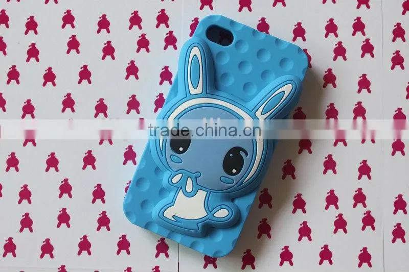 The high quality Dongguan factory manufacture silicone mobile phone cover for Shy Rabbit