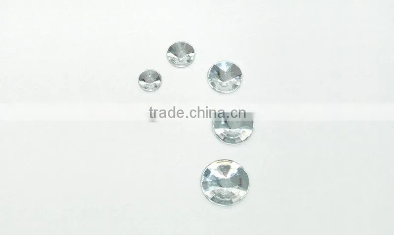 WA5 round rivoli faceted flat back acrylic jewels rhinestones DIY fashion decoration, craft jewelry fitting garment bags