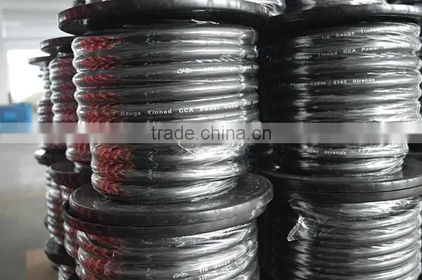 Good Quality china supplier 0 awg wire for car audio cables with Copper conductor1/0 OFC car audio power cable
