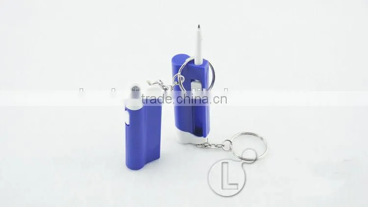LED flashlight keychain with ball-point pen,Customized advertising gifts,custom key chain