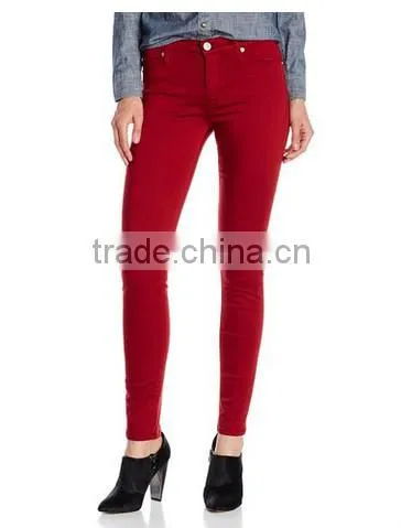 2014 sexy close-fitting leisure demin red jeans