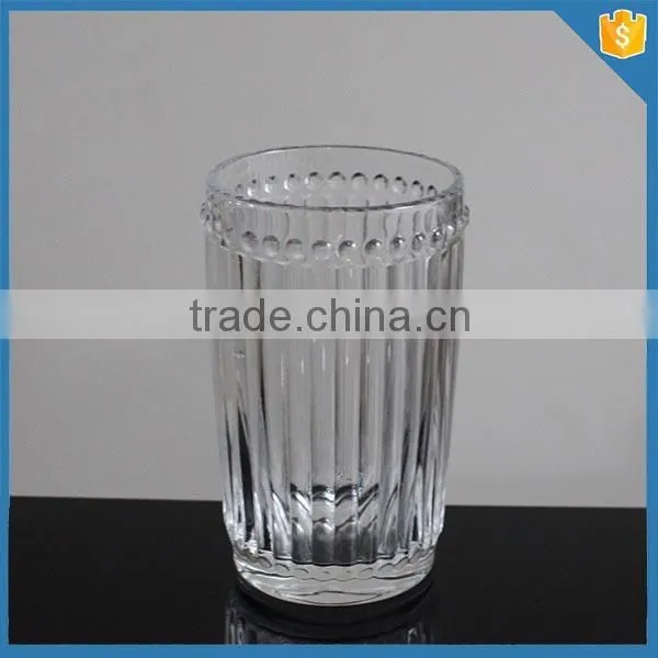 Dot Rimmed Crystal hand pressed HiBall drinkingware Christmas use glass tumbler