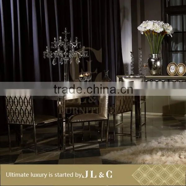 Luxury Dining Room JT15-02 Dining Table Furniture Set Square Stainless Steel New Design 2015