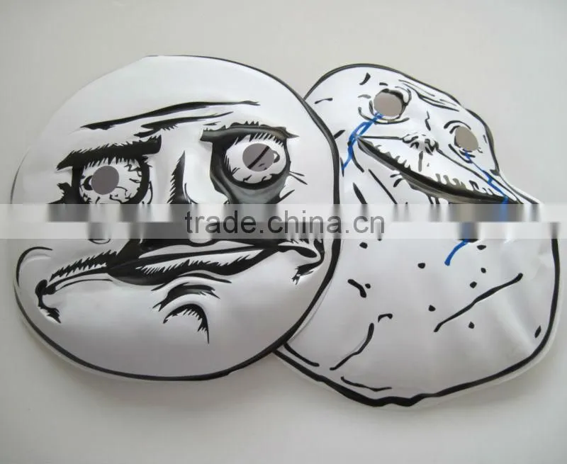 Black and White Custom Made Embossed Plastic PVC Halloween Face Mask for Wholesale