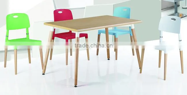 Modern rectangular gloss MDF wooden dining table B002
