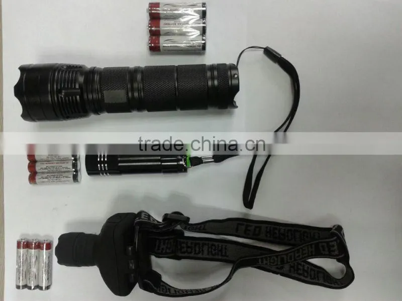Tactical PRO gear Q5 Cree 5 Watt LED Tactical flashlight, 9 LED flashlight and 1 watt LED headlamp