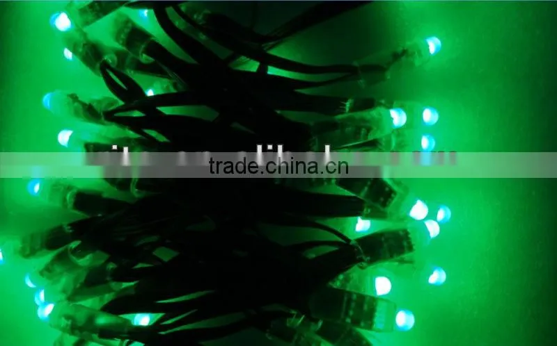 GREEN wire IP68 DC12V input 12mm through-hole LED RGB dump node;100pcs a string