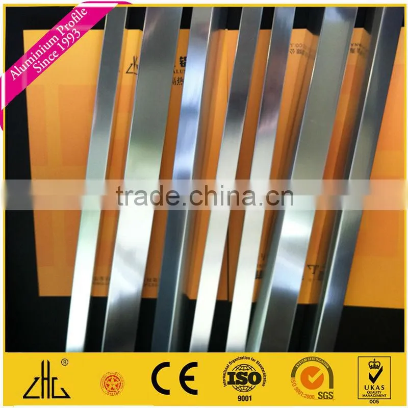 20um anodized polished chanical polishing oxidation process.chemical polishing.aluminum profile for shower factory