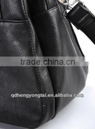 2016 most fashionable trend classic black handbag, unisex genuine leather bag